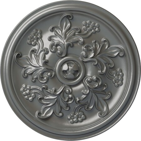 Ekena Millwork Katheryn Ceiling Medallion (Fits Canopies up to 2 1/8"), Hand-Painted Silver, 14 1/2"OD x 2 3/4"P CM14KTSLS